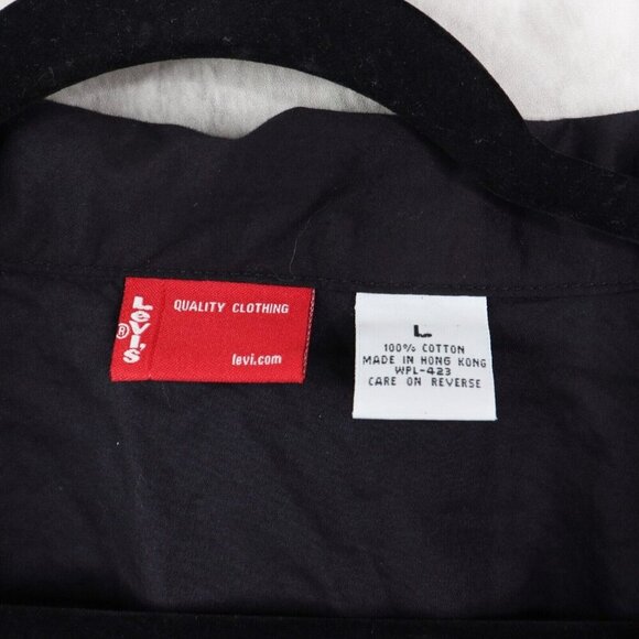 Levi's Collared Shirt Womens Size Large‎ Black Pullover Embroidered Long Sleeve - Picture 3 of 7